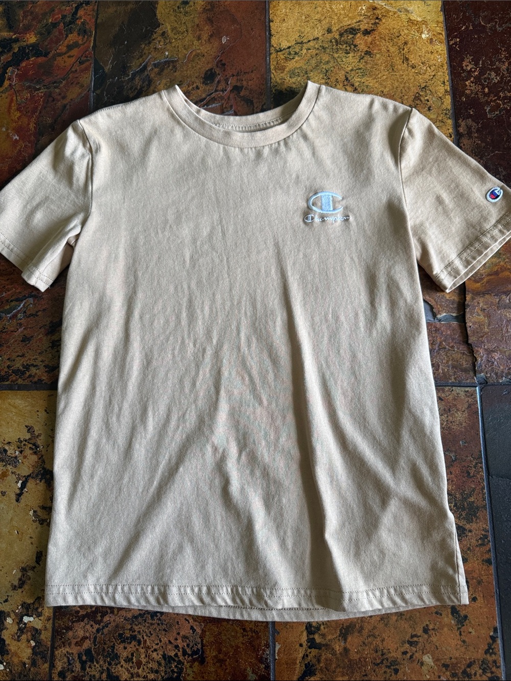 Champion Kids Beige Short-Sleeve Logo Tee(1115)